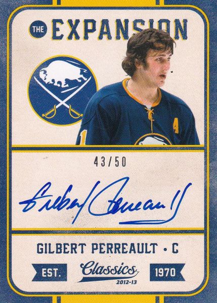 AUTO karta GILBERT PERREAULT 12-13 Classics Signatures The Expansion Autograph /50